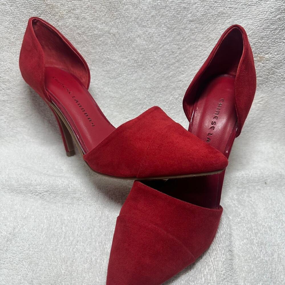 Chinese laundry red suede pointed